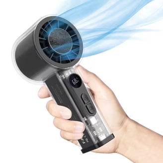 High Speed Cooling Fan USB Charging Portable Turbo Handheld Fan Ice Compress Transparent Mecha Mini Fan