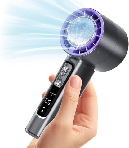 High Speed Cooling Fan USB Charging Portable Turbo Handheld Fan Ice Compress Transparent Mecha Mini Fan
