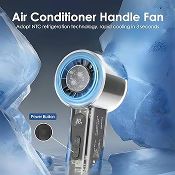 High Speed Cooling Fan USB Charging Portable Turbo Handheld Fan Ice Compress Transparent Mecha Mini Fan