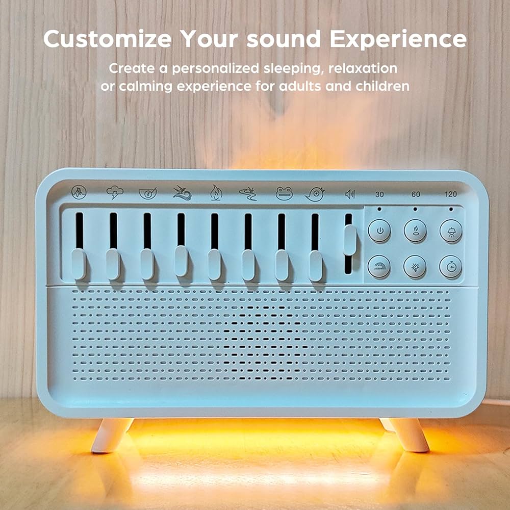 4 in 1 HIFI Bluetooth Speaker LED White Noise Speaker White Noise Sleep Aid Night Light Humidifier Machine with 8 Nature Sounds
