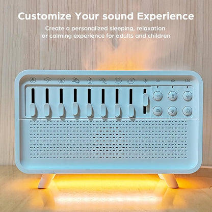 4 in 1 HIFI Bluetooth Speaker LED White Noise Speaker White Noise Sleep Aid Night Light Humidifier Machine with 8 Nature Sounds