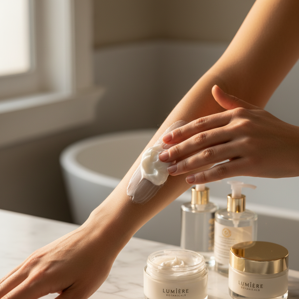 Body butter being applied on skin