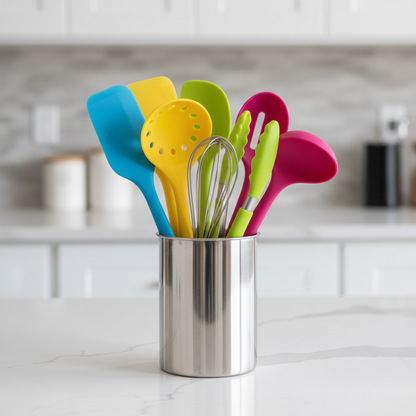 Colorful silicone cooking utensil set