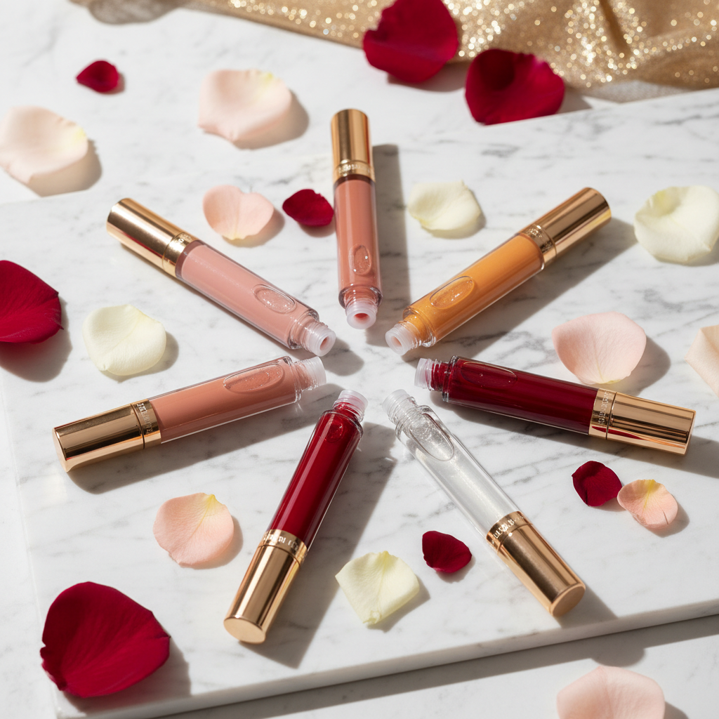 6 shade glossy lip gloss set