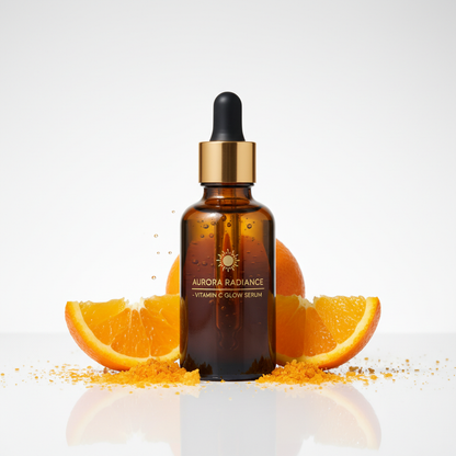 Vitamin C Glow Serum amber glass dropper bottle