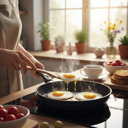Cooking eggs in non-stick pan