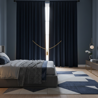 Blackout curtains in bedroom