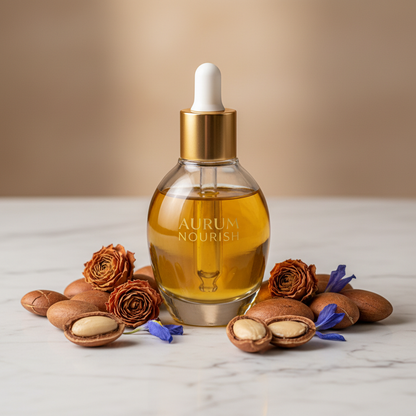 Luxury argan oil hair serum bottle