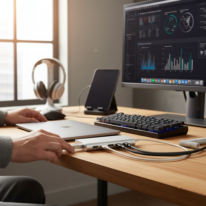 USB hub connected to MacBook