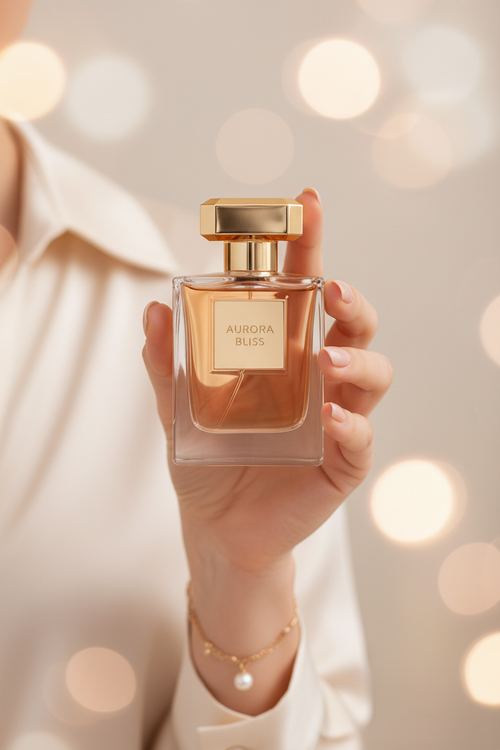Rose Oud Luxury Perfume elegant lifestyle shot