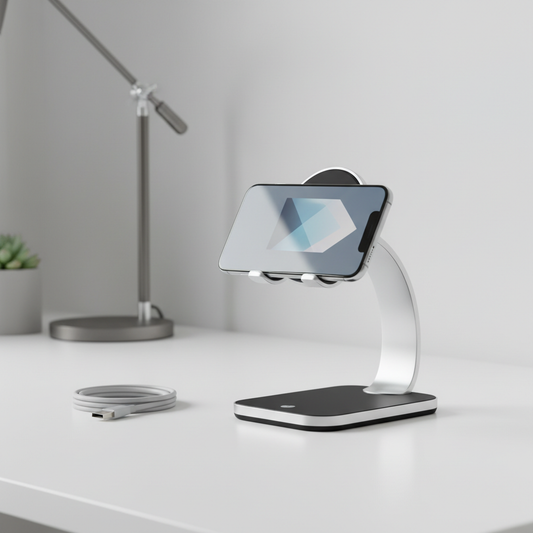Magnetic phone stand holding smartphone