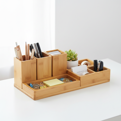 Bamboo organizer detail shot