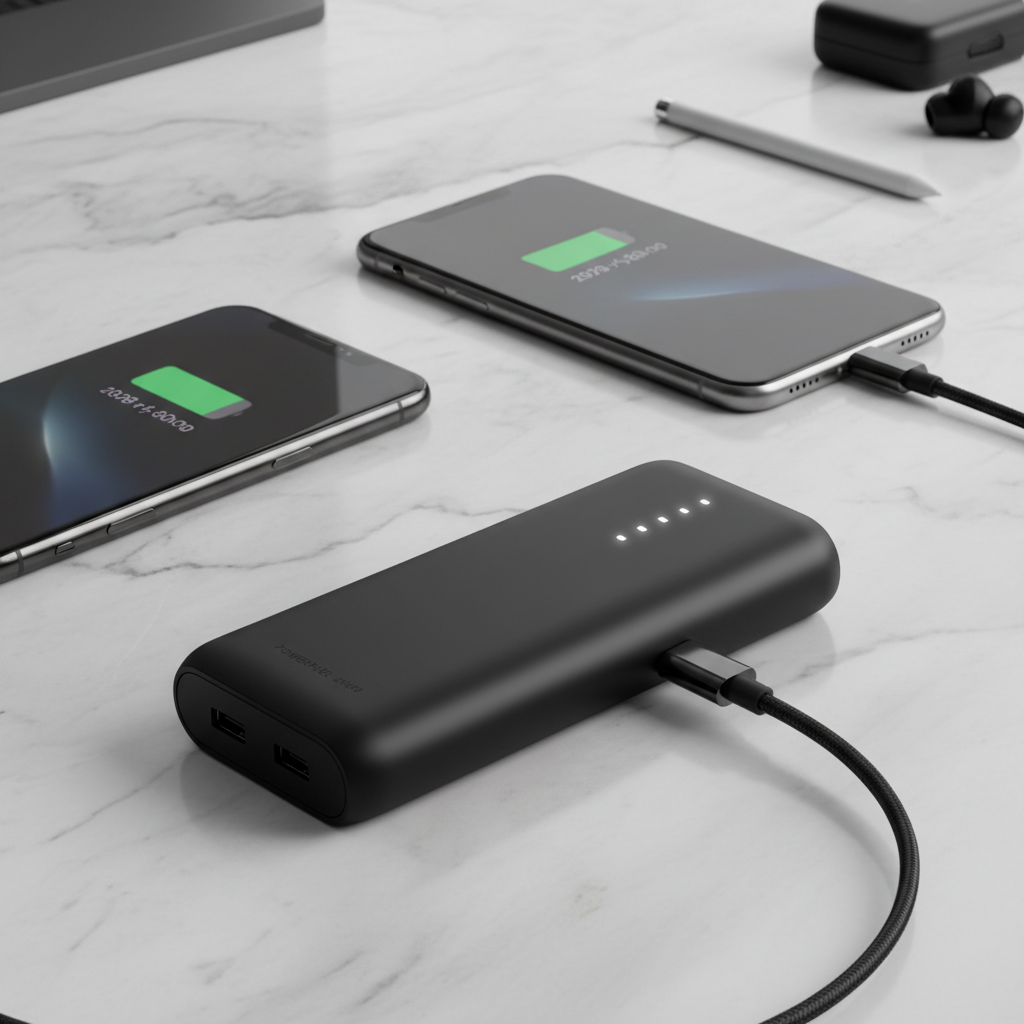 Power bank detail shot
