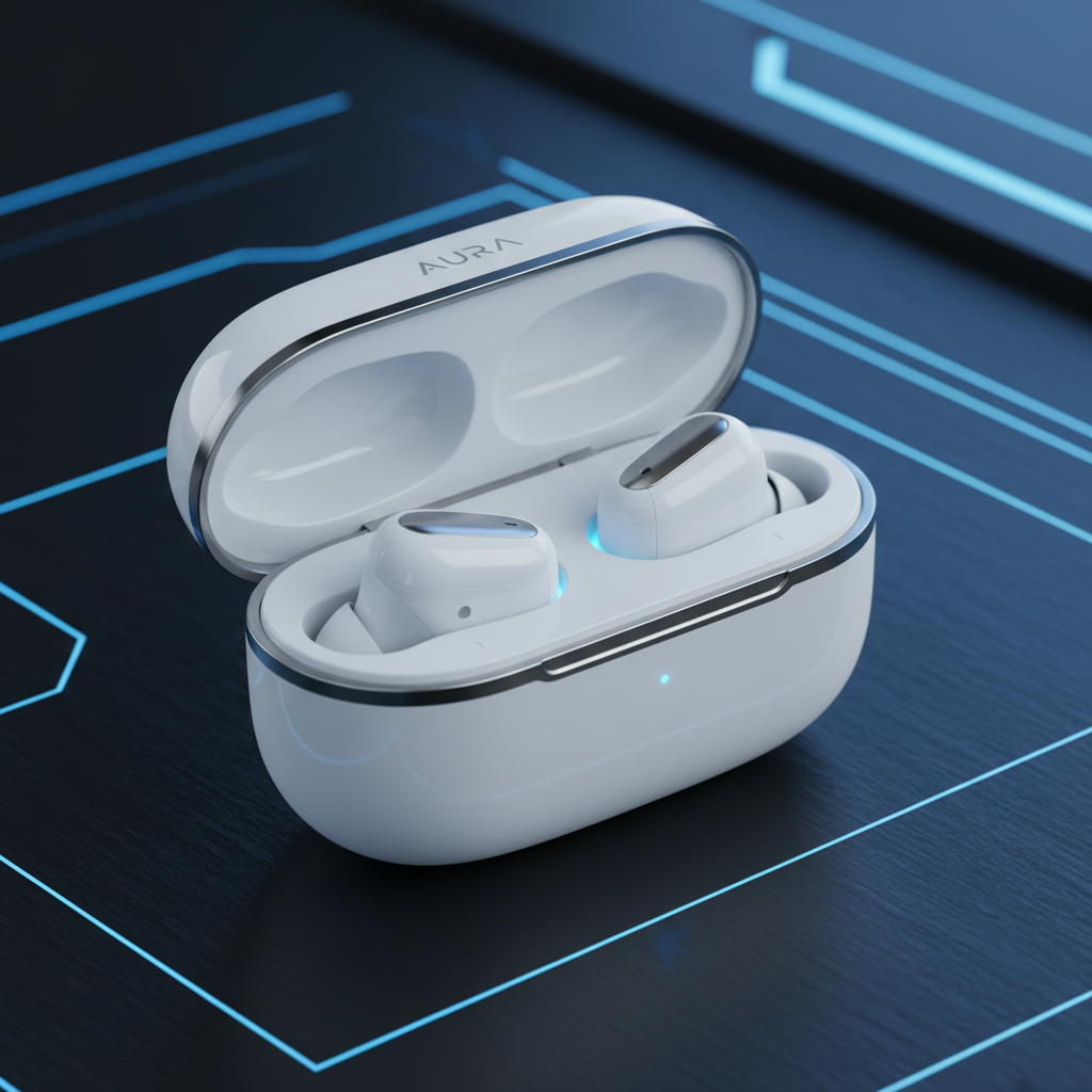 Wireless earbuds in charging case