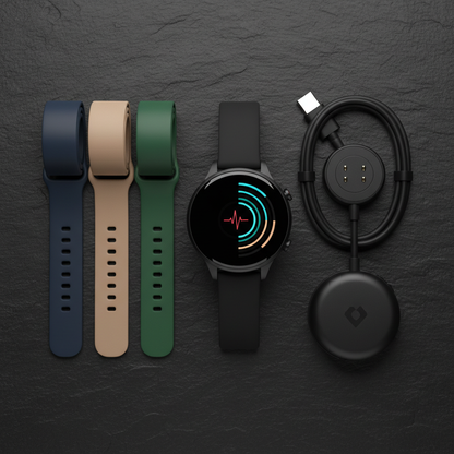 Smart watch flat lay with bands