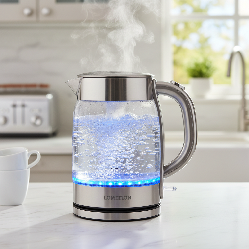 Glass electric kettle with LED