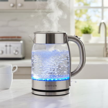 Glass electric kettle with LED