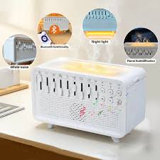 4 in 1 HIFI Bluetooth Speaker LED White Noise Speaker White Noise Sleep Aid Night Light Humidifier Machine with 8 Nature Sounds